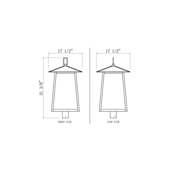 Z-Lite Rainer Outdoor Post Mount Fixture Black 6 Light 5015PHXXLR-BK | theLightShop