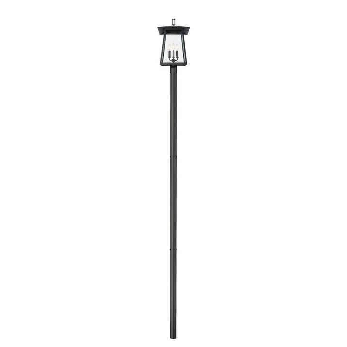 Z-Lite Rainer Outdoor Post Mounted Fixture Black 4 Light 5015PHBR-5009P120-BK | theLightShop