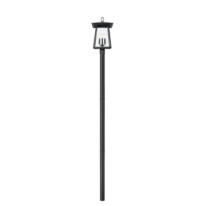 Z-Lite Rainer Outdoor Post Mounted Fixture Black 4 Light 5015PHBR-5009P96-BK | theLightShop