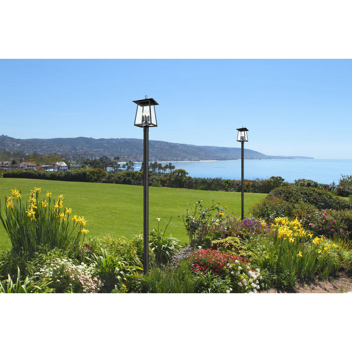 Z-Lite Rainer Outdoor Post Mounted Fixture Black 4 Light 5015PHBR-5009P96-BK | theLightShop