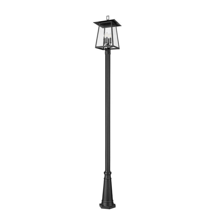Z-Lite Rainer Outdoor Post Mounted Fixture Black 4 Light 5015PHBR-5011P-BK | theLightShop