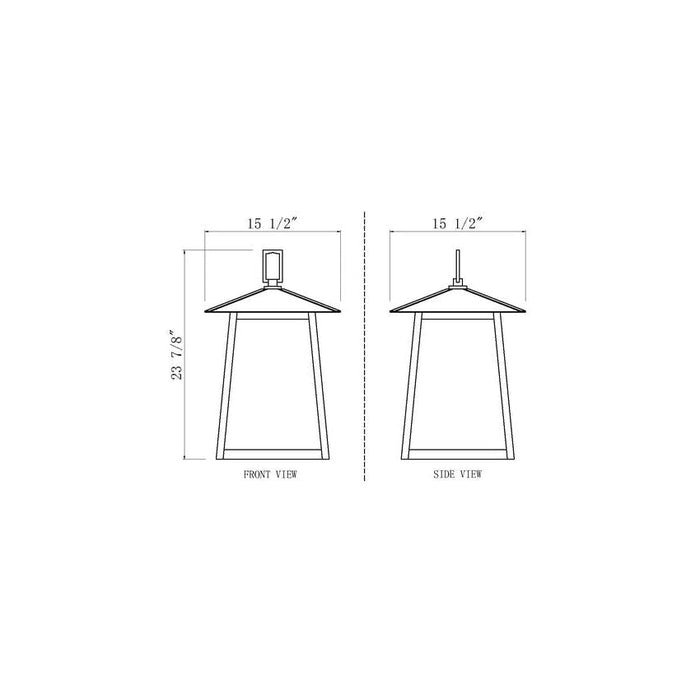 Z-Lite Rainer Outdoor Post Mounted Fixture Black 4 Light 5015PHBR-5011P-BK | theLightShop