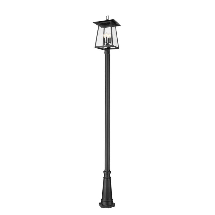 Z-Lite Rainer Outdoor Post Mounted Fixture Black 4 Light 5015PHBR-5011P-BK | theLightShop