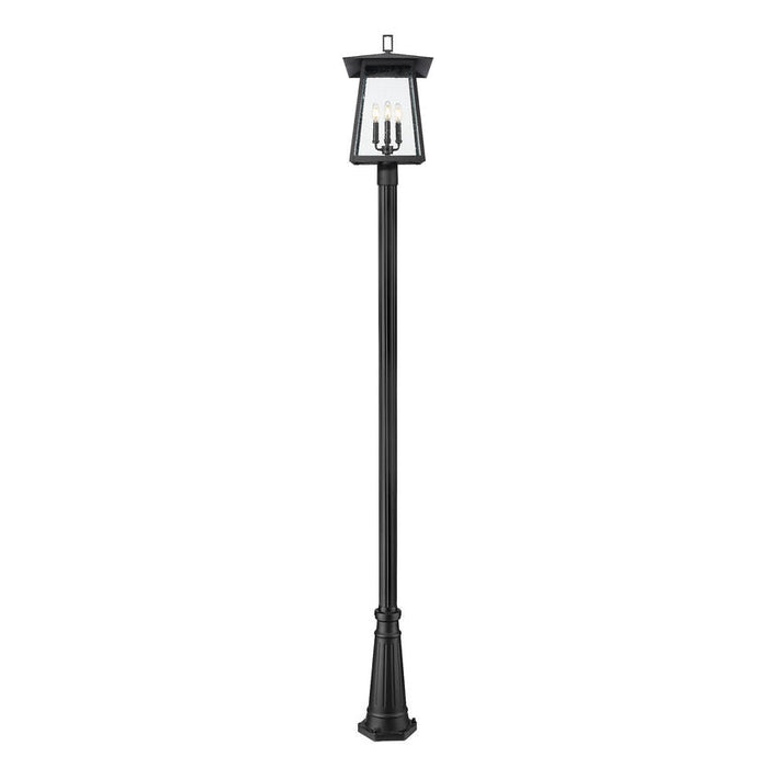 Z-Lite Rainer Outdoor Post Mounted Fixture Black 4 Light 5015PHBR-5011P-BK | theLightShop