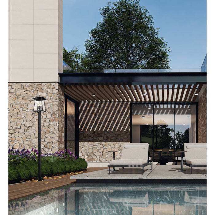 Z-Lite Rainer Outdoor Post Mounted Fixture Black 4 Light 5015PHBR-5012P-BK | theLightShop