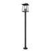 Z-Lite Rainer Outdoor Post Mounted Fixture Black 4 Light 5015PHBR-5012P-BK | theLightShop