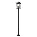 Z-Lite Rainer Outdoor Post Mounted Fixture Black 4 Light 5015PHBR-5012P-BK | theLightShop