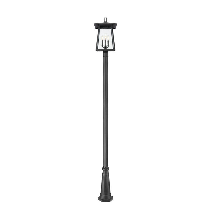 Z-Lite Rainer Outdoor Post Mounted Fixture Black 4 Light 5015PHBR-519P-BK | theLightShop