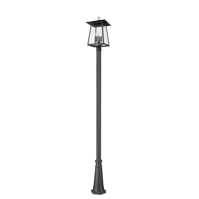 Z-Lite Rainer Outdoor Post Mounted Fixture Black 4 Light 5015PHBR-519P-BK | theLightShop
