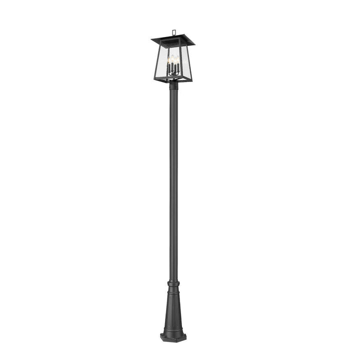Z-Lite Rainer Outdoor Post Mounted Fixture Black 4 Light 5015PHBR-519P-BK | theLightShop