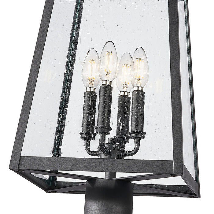 Z-Lite Rainer Outdoor Post Mounted Fixture Black 4 Light 5015PHBR-519P-BK | theLightShop