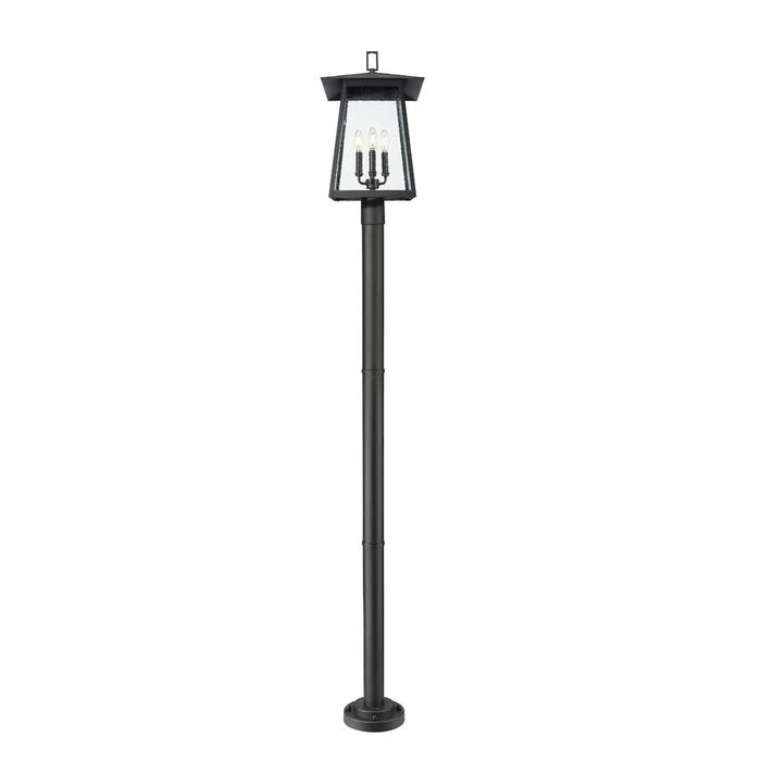 Z-Lite Rainer Outdoor Post Mounted Fixture Black 4 Light 5015PHBR-567P-BK | theLightShop