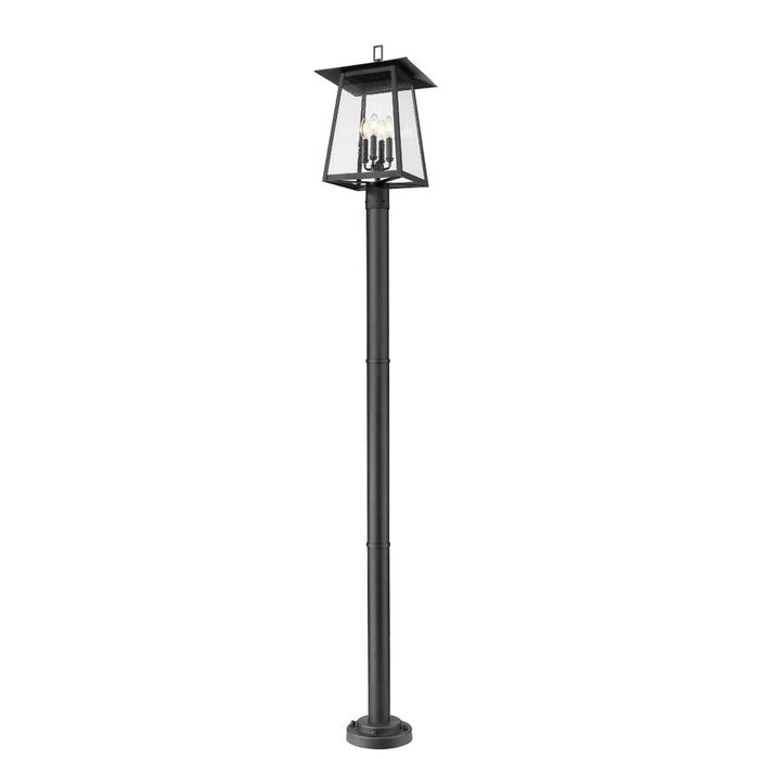 Z-Lite Rainer Outdoor Post Mounted Fixture Black 4 Light 5015PHBR-567P-BK | theLightShop