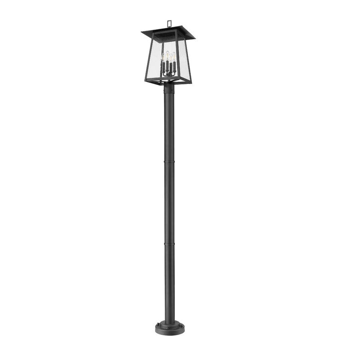 Z-Lite Rainer Outdoor Post Mounted Fixture Black 4 Light 5015PHBR-567P-BK | theLightShop