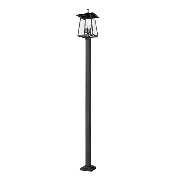 Z-Lite Rainer Outdoor Post Mounted Fixture Black 4 Light 5015PHBS-536P-BK | theLightShop