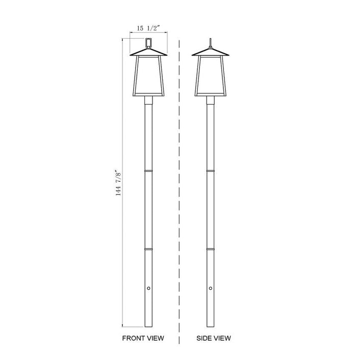 Z-Lite Rainer Outdoor Post Mounted Fixture Black 5 Light 5015PHXLR-5009P120-B | theLightShop