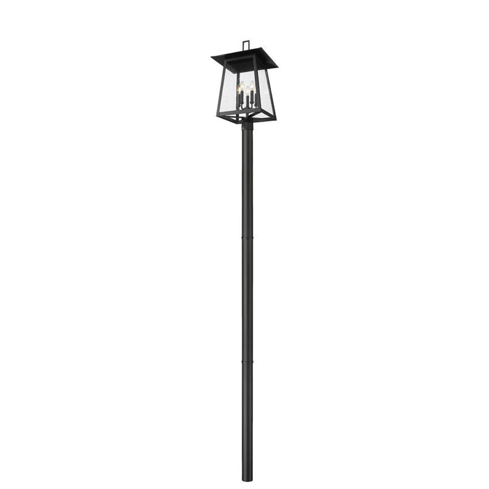 Z-Lite Rainer Outdoor Post Mounted Fixture Black 5 Light 5015PHXLR-5009P96-BK | theLightShop