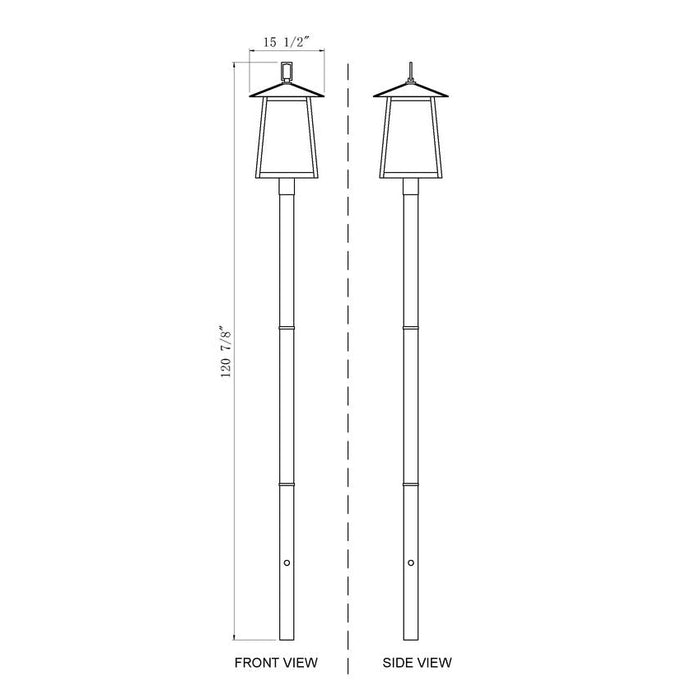 Z-Lite Rainer Outdoor Post Mounted Fixture Black 5 Light 5015PHXLR-5009P96-BK | theLightShop