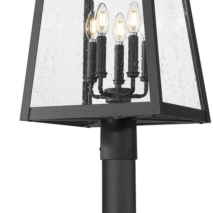 Z-Lite Rainer Outdoor Post Mounted Fixture Black 5 Light 5015PHXLR-5010P-BK | theLightShop