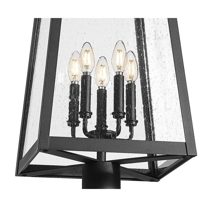 Z-Lite Rainer Outdoor Post Mounted Fixture Black 5 Light 5015PHXLR-519P-BK | theLightShop