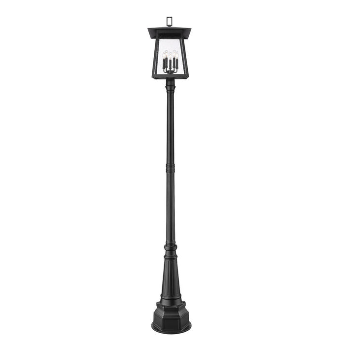 Z-Lite Rainer Outdoor Post Mounted Fixture Black 5 Light 5015PHXLR-564P-BK | theLightShop