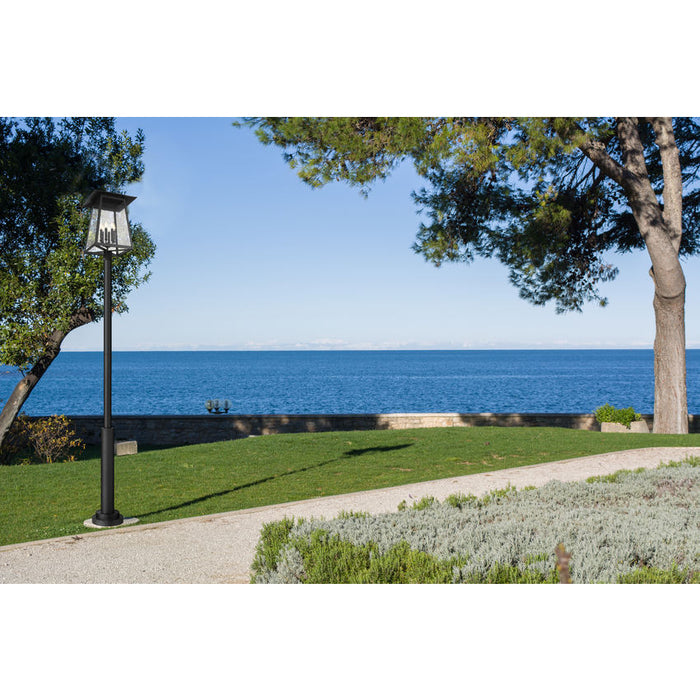 Z-Lite Rainer Outdoor Post Mounted Fixture Black 6 Light 5015PHXXLR-5010P-BK | theLightShop