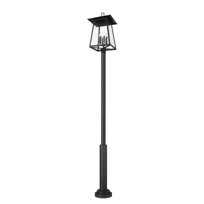 Z-Lite Rainer Outdoor Post Mounted Fixture Black 6 Light 5015PHXXLR-5010P-BK | theLightShop