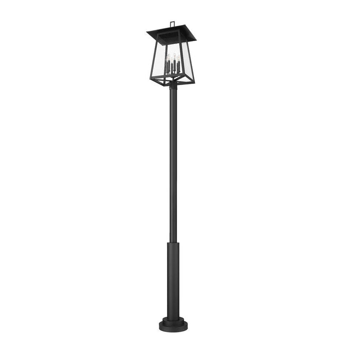Z-Lite Rainer Outdoor Post Mounted Fixture Black 6 Light 5015PHXXLR-5010P-BK | theLightShop