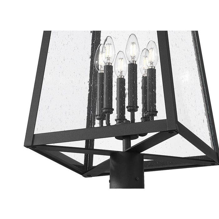 Z-Lite Rainer Outdoor Post Mounted Fixture Black 6 Light 5015PHXXLR-5010P-BK | theLightShop