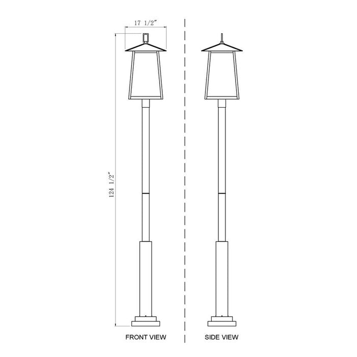 Z-Lite Rainer Outdoor Post Mounted Fixture Black 6 Light 5015PHXXLR-5010P-BK | theLightShop