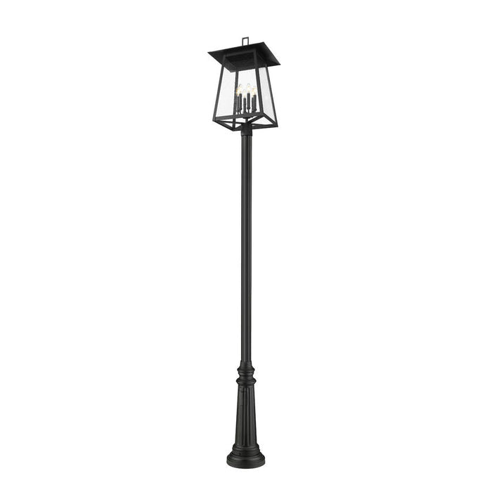 Z-Lite Rainer Outdoor Post Mounted Fixture Black 6 Light 5015PHXXLR-511P-BK | theLightShop