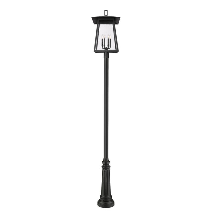 Z-Lite Rainer Outdoor Post Mounted Fixture Black 6 Light 5015PHXXLR-511P-BK | theLightShop