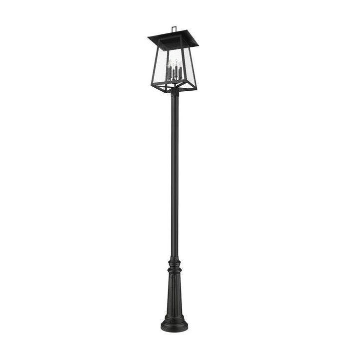 Z-Lite Rainer Outdoor Post Mounted Fixture Black 6 Light 5015PHXXLR-511P-BK | theLightShop