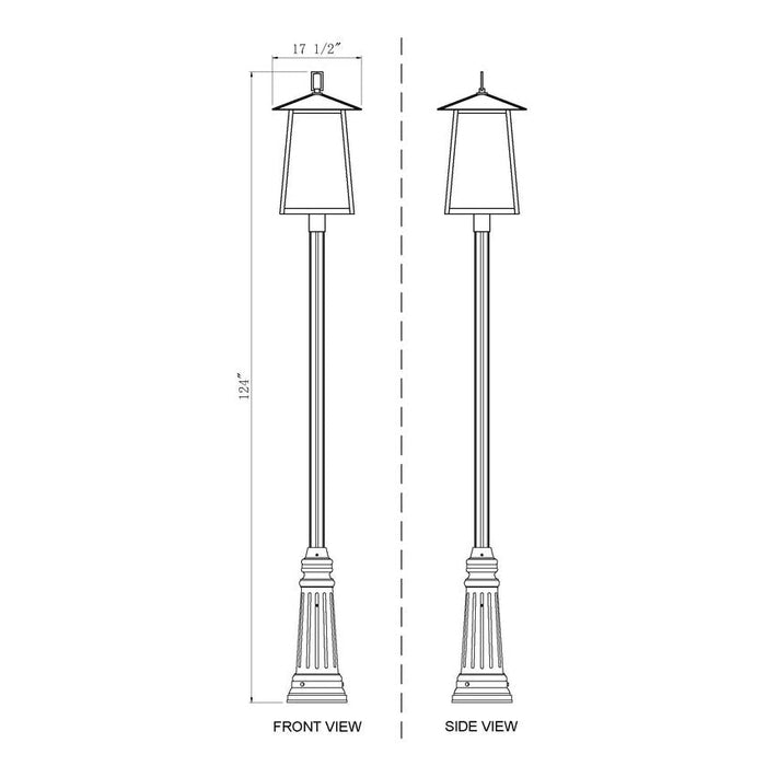 Z-Lite Rainer Outdoor Post Mounted Fixture Black 6 Light 5015PHXXLR-511P-BK | theLightShop