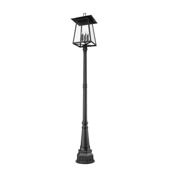 Z-Lite Rainer Outdoor Post Mounted Fixture Black 6 Light 5015PHXXLR-564P-BK | theLightShop
