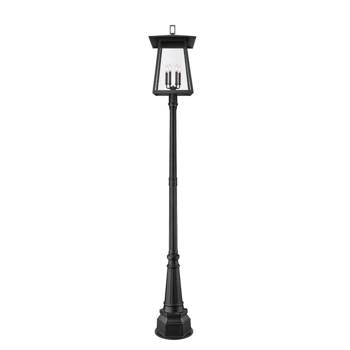 Z-Lite Rainer Outdoor Post Mounted Fixture Black 6 Light 5015PHXXLR-564P-BK | theLightShop