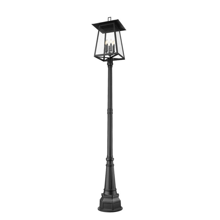 Z-Lite Rainer Outdoor Post Mounted Fixture Black 6 Light 5015PHXXLR-564P-BK | theLightShop