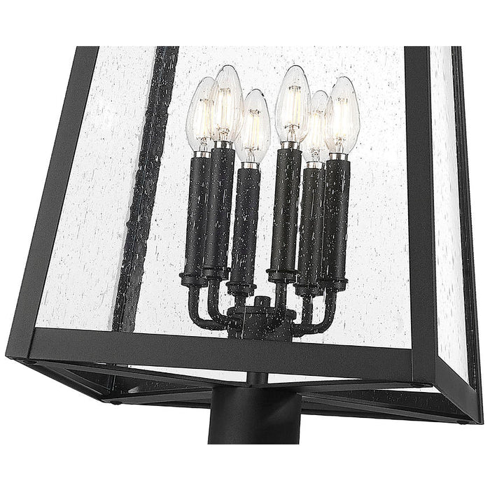 Z-Lite Rainer Outdoor Post Mounted Fixture Black 6 Light 5015PHXXLR-564P-BK | theLightShop