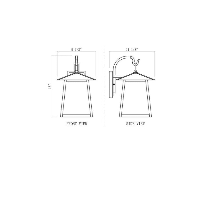 Z-Lite Rainer Outdoor Wall Sconce Black 1 Light 5015S-BK | theLightShop