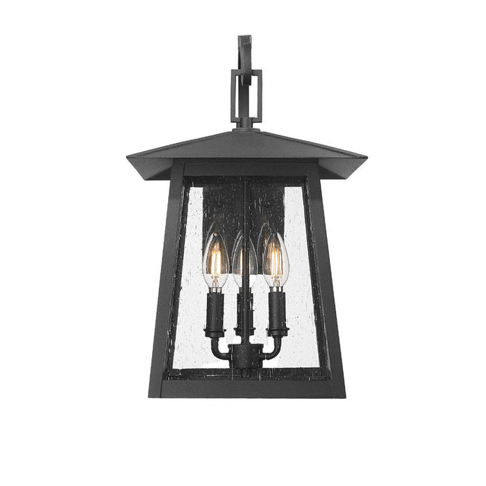 Z-Lite Rainer Outdoor Wall Sconce Black 3 Light 5015M-BK | theLightShop