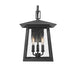 Z-Lite Rainer Outdoor Wall Sconce Black 3 Light 5015M-BK | theLightShop