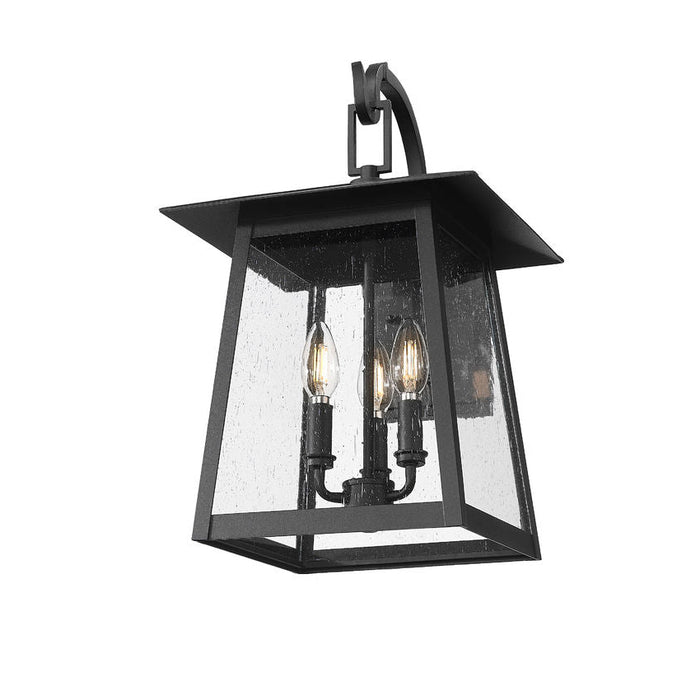 Z-Lite Rainer Outdoor Wall Sconce Black 3 Light 5015M-BK | theLightShop