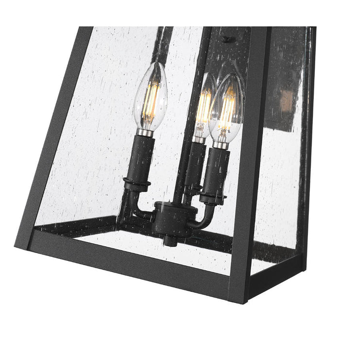 Z-Lite Rainer Outdoor Wall Sconce Black 3 Light 5015M-BK | theLightShop