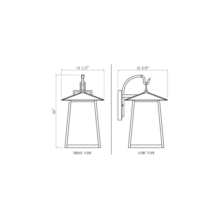 Z-Lite Rainer Outdoor Wall Sconce Black 4 Light 5015B-BK | theLightShop