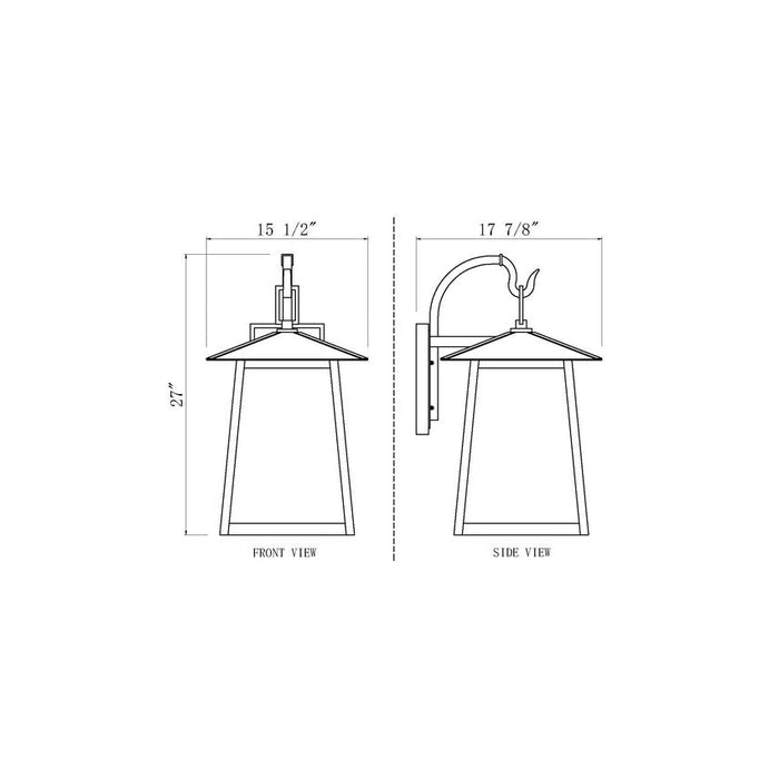 Z-Lite Rainer Outdoor Wall Sconce Black 5 Light 5015XL-BK | theLightShop