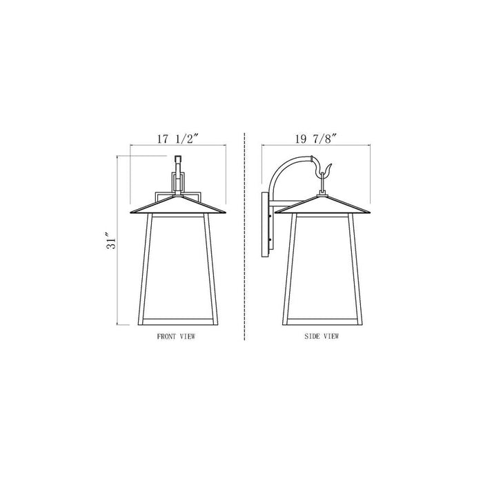 Z-Lite Rainer Outdoor Wall Sconce Black 6 Light 5015XXL-BK | theLightShop