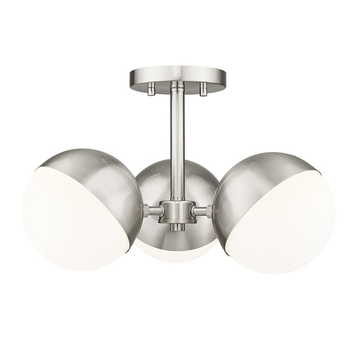 Z-Lite Realm Sphere 3 Light Semi-Flushmount - Brushed Nickel