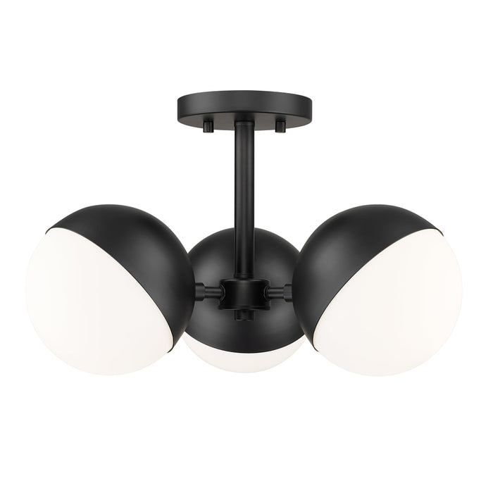 Z-Lite Realm Sphere 3 Light Semi-Flushmount - Matte Black