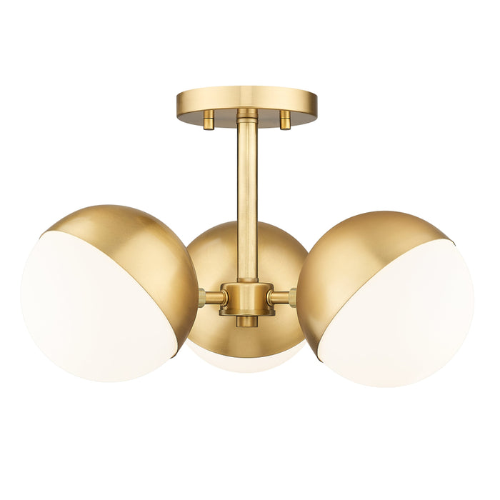 Z-Lite Realm Sphere 3 Light Semi-Flushmount - Modern Gold