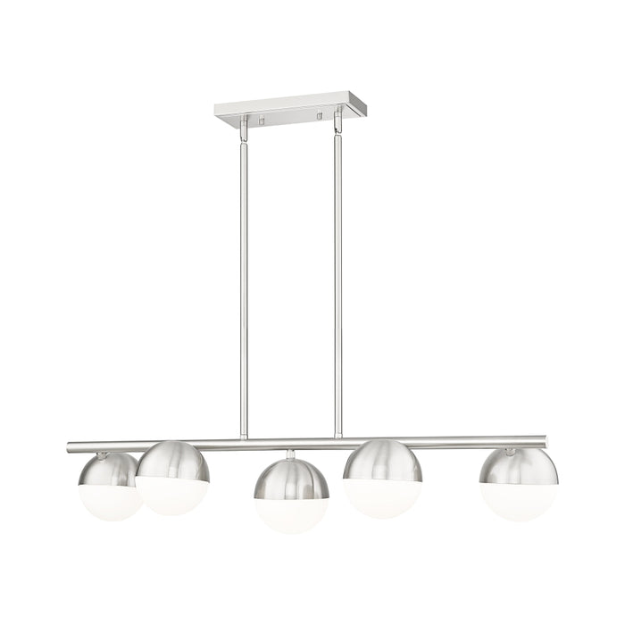Z-Lite Realm Sphere 5 Light Linear Chandelier - Brushed Nickel